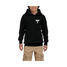 Zepplin Giyim The Last Of Us Logo Siyah Çocuk Kapşonlu Sweatshirt