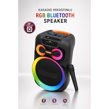 Taşınabilir Mikrofonlu 50w Led Işıklı Bluetooth Hoparlör Seti