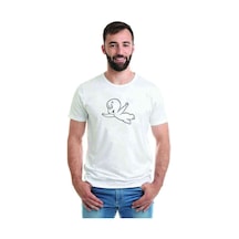 Casper Flying Coloring Page Baskılı Beyaz Erkek Tshirt