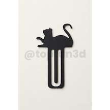 Siyah Kedi Kitap Ayracı, Sevimli Kedi Figürlü Ayraç, Kedi Severlere Hediyelik Kitap Ayracı - 10cm
