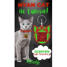 Petjoo 2.Nyan Cat Yeşil-Kırmızı Qr'lı Kedi Künyesi