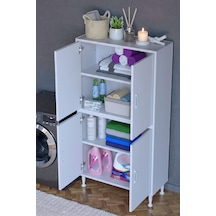 Eliusta Nuve Geniş Depolama Alanlı Dolap 75 Cm Banyo/mutfak Çok Fonksiyonlu 75x138x32,5 Cm Saklama Dolabı Beyaz