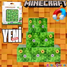 Minecraft Çiçekli Çim Desenli Blok Manyetik Bloklar