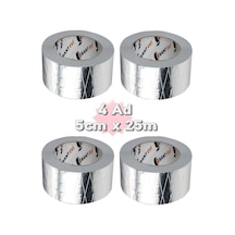 Takviyeli Alüminyum Folyo Bant 4 Adet 50Mm X 25Metre Yanmaz Folyo