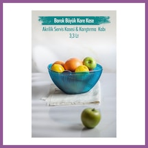 Bezos Akrilik Barok Aquamarin Büyük Kare Meyve & Salata Kasesi & Karıştırma Kabı / 3,3 Lt Cam Değildir Rengaren