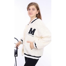 Toontoy Kız Çocuk Nakışlı Hırka Ekru