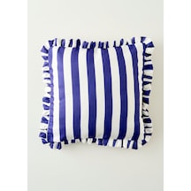 Bella Maison Line Fırfırlı Kırlent Kılıfı Mavi 43x43 Cm Mavi