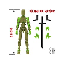 Robot 13 Dummy Haki Yeşil Yeşil Tüm Eklemleri Hareketli Aksiyon Figürü Oyuncak