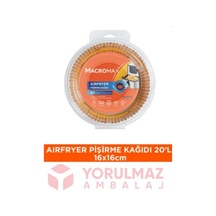 Macromax Airfryer Pişirme Kağıdı 20 Li Yapışmaz Yağ Tutmaz Tek Kullanımlık Air Fryer Kağıdı