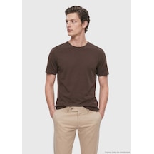 Ramsey Mürdüm Düz %100 Pamuk T-shirt