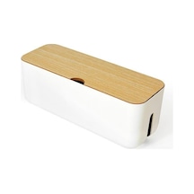 Sones Güç Kablosu Saklama Kutusu Kasa Toz Önleyici Şarj Soketi Düzenleyici Masaüstü Ağ Hattı Saklama Kutusu Beyaz