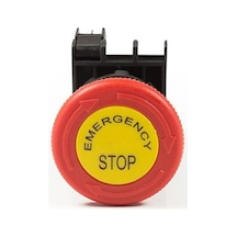 Emas B200E-E B Serisi Plastik 1NC Acil Stop 40 mm Çevirmeli Etiketli Kırmızı 22 mm Buton