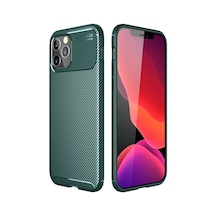 İphone 11 Pro Max Kılıf Auto Focus Karbon Kapak - Yeşil