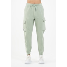 Maraton Sportswear Comfort Kadın Dönüşlü Paça Basic Açık Yeşil Eşofman Altı 22974-açık Yeşil Açık Yeşil