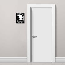 Decorıta Cam Wc Yönlendirme Levhası 2'Li Siyah Retro Ladies-Gents