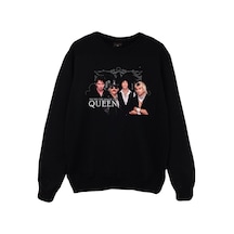 Erkek Siyah Queen Sweatshirt Siyah