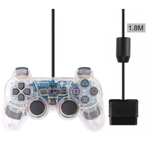 Beyaz Taşınabilir Joystick Kontrol Konsolu Kablolu Bağlantı Gamepad Çift Titreşim Oyun Denetleyicisi Playstation Için Ps2 Ile Uyumlu