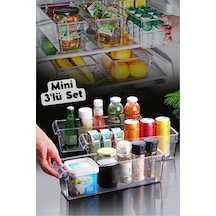 Nandy Home Mini Tall Clear Buzdolabı Dolap Içi Düzenleyici Organizer 3 Adet Şeffaf