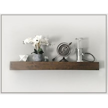 Dekoratif Doğal Ahşap Tek Li 155 X 15 X 4 Cm Gizli Aparatlı Raf Ahşap