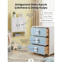 Ayı Figürlü Dolap Ve Çekmece Kulpu Çocuk Ve Genç Odaları İçin Mobilya Kulpu Tekli Vida İle Gönderilmektedir. Beyaz