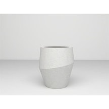 Nuano Consept Lilya Serisi Yuvarlak Saksı Beyaz 60x80