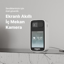 Smart Ev Kamerası Ekranlı 2560p 4mp Mobil Kontrol Wifi 360 Hareket Takip Bebek Kamerası 2'li Set Açık Gri