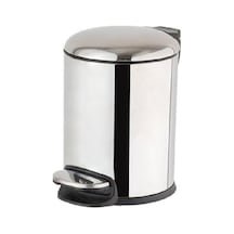 Pedallı Parlak Nikel Çöp Kovası 3 Lt / 265x203x203 Mm Çok Renkli