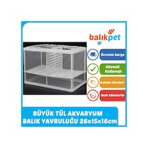 Çok Büyük Tül Balık Yavruluğu Akvaryum Yavruluk 26x15x16cm