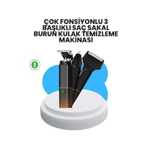 3 Ü 1 Arada Erkek Bakım Makinesi Paslanmaz Çelik Başlıklı Şarjlı Tıraş Seti -