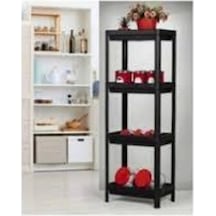 Shelf Unit Raf Ünitesi Siyah Renk 4 Katlı Royaleks-81414 Renkli