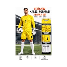Yenteks Kaleci Forması Dijital Baskılı Uzun Kol Sarı Renk Yetişkin Kaleci Forması Sarı Sarı