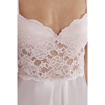 Pierre Cardin Saten Dantelli Gecelik - 627 Pudra