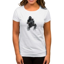 Call Of Duty Combatant Beyaz Kadın Tişört