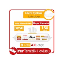 Sleepy Easy Clean Arap Sabunu Katkılı Mopa Uyumlu Yer Temizlik Havlusu&Mendili 3x50 (150 Yaprak)