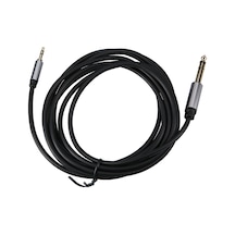 Geeroyoo 3.5mm'den 6.5mm'ye Ses Kablosu, Altın Kaplama, Pvc, 3 Metre, Siyah, Mobil Ve Laptop Uyumlu