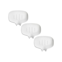 Lebıhmurah Bf1551 Silikon Sabunluk Ve Banyo Sabunluk, Mutfak/tezgah Sabunu İçin Tahliyeli 3 Adet Beyaz