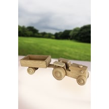 Ahşap Römorklu Oyuncak Traktör-9003029338070