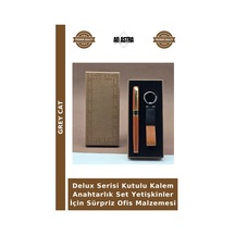 Delux Serisi Kutulu Kalem Anahtarlık Set Yetişkinler İçin Sürpriz Ofis Malzemesi