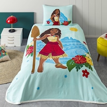 Taç Lisanslı Disney Moana Island Tek Kişilik Pamuk Pike Takımı 000000001000050223 Çok Renkli
