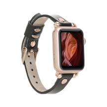 Bouletta Apple Watch Uyumlu Deri Kordon 38-40-41mm Rt Rst1 Siyah