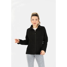 Kadın Balıkçı Fermuarlı Sweatshirt Siyah