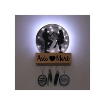 Led Işıklı Pleksi Dolunay Kişiselleştirilebilir Dekoratif Biblo Date Sevgili Anahtar Askılığı Gri - 737330846