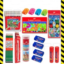 Faber Castell 16 Parça Set Okul Kırtasiye Boya Kalem Silgi Açacak N11.54133