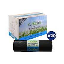 Ecoplast Battal Boy Çöp Torbası Poşeti 400 G 90 L - 80 x 110 CM/ 10 Adetlik 20 Rulo / Koli