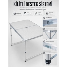Ers 4 Kişilik Katlanabilir Kamp Masası Seti 4 Tabureli 50-65 Cm Ayarlanabilir Yükseklik Çok Renkli
