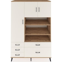 Kronos Dolap 9 Raflı 5 Çekmeceli 3 Kapaklı 132x59x195 Çam-aytaşı/aytaşı Aytası/aytası