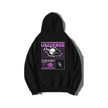 Brz Collection Unisex Oversize Universe Hoodie Siyah