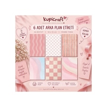 6 Sayfa Arka Plan Etiketi Pembe Temalı Ajanda Scrapbook Journal Kendiliğinden Yapışkanlı 0