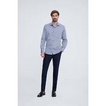 Erkek Açık Gri Uzun Kol Regular Fit Gömlek
