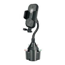 Araç İçi Bardaklık Girişi Telefon Tutucu Go Des GD-HD766 Güçlü Tutuş 360 Derece Dönebilen Başlık Siyah